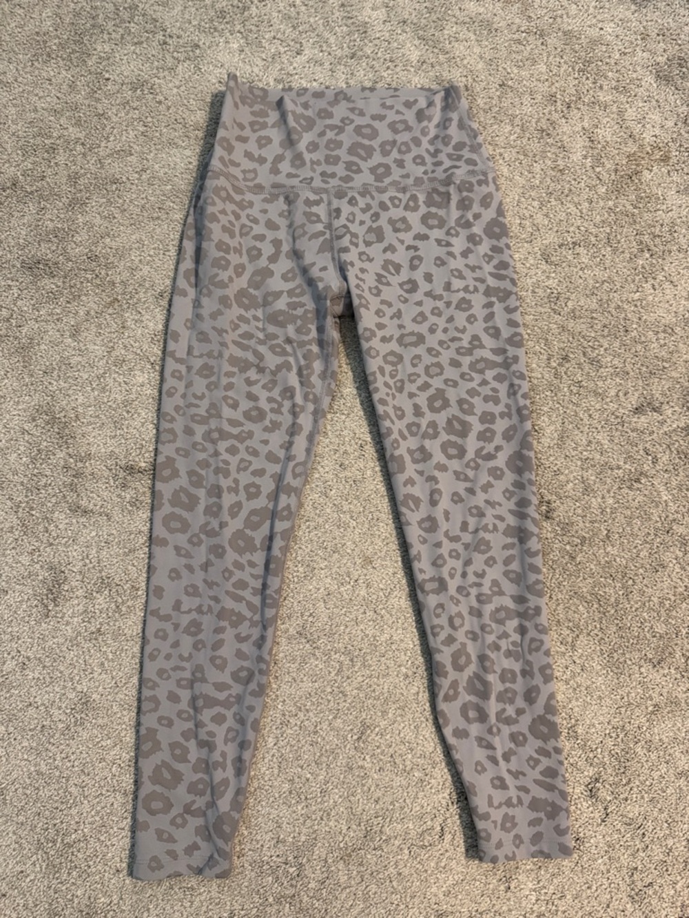 Beyond Yoga Gray Leopard-Print Kids Leggings